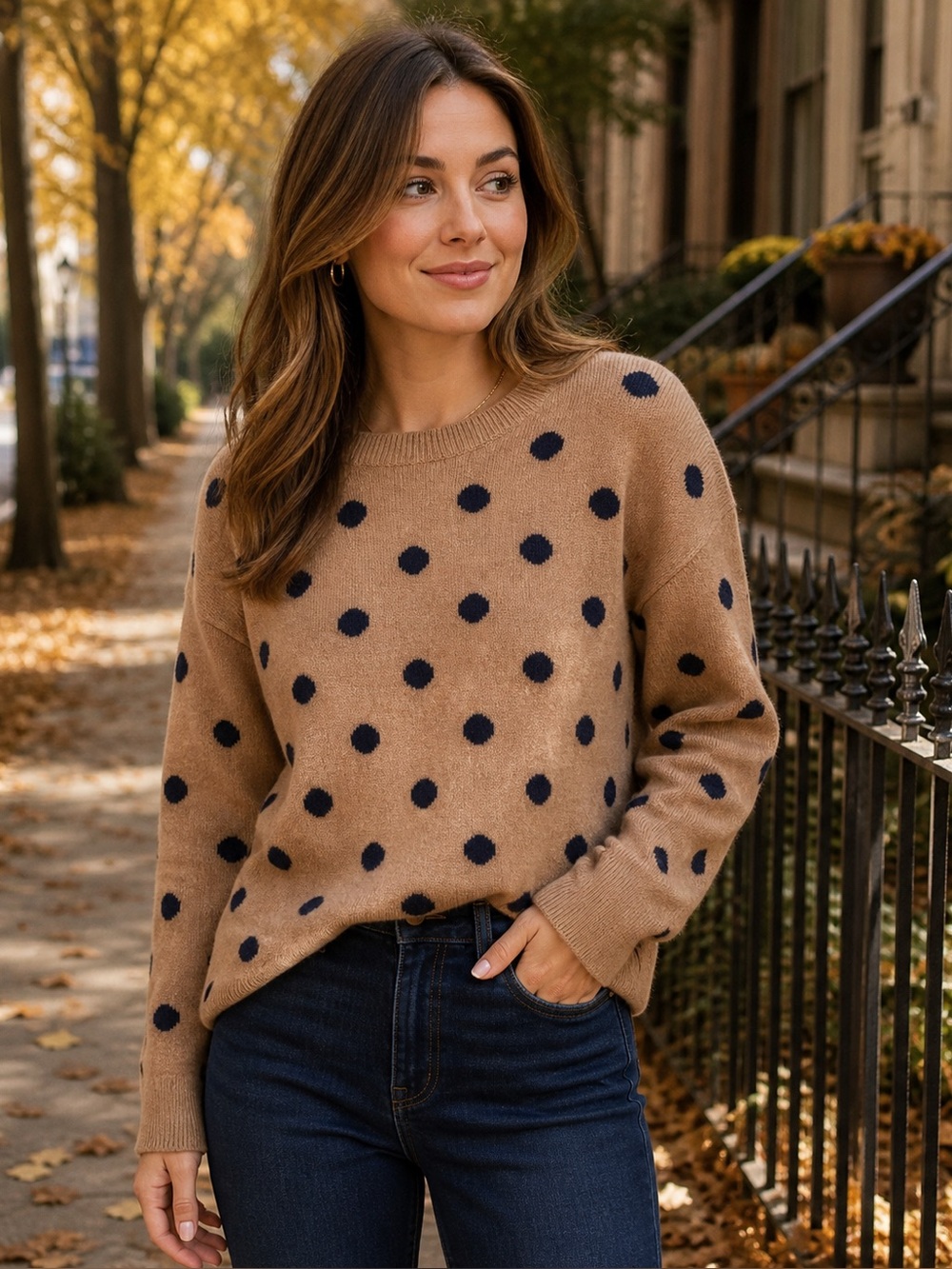 Madewell 100% Merino Wool Polka Dot Crewneck Sweater XS